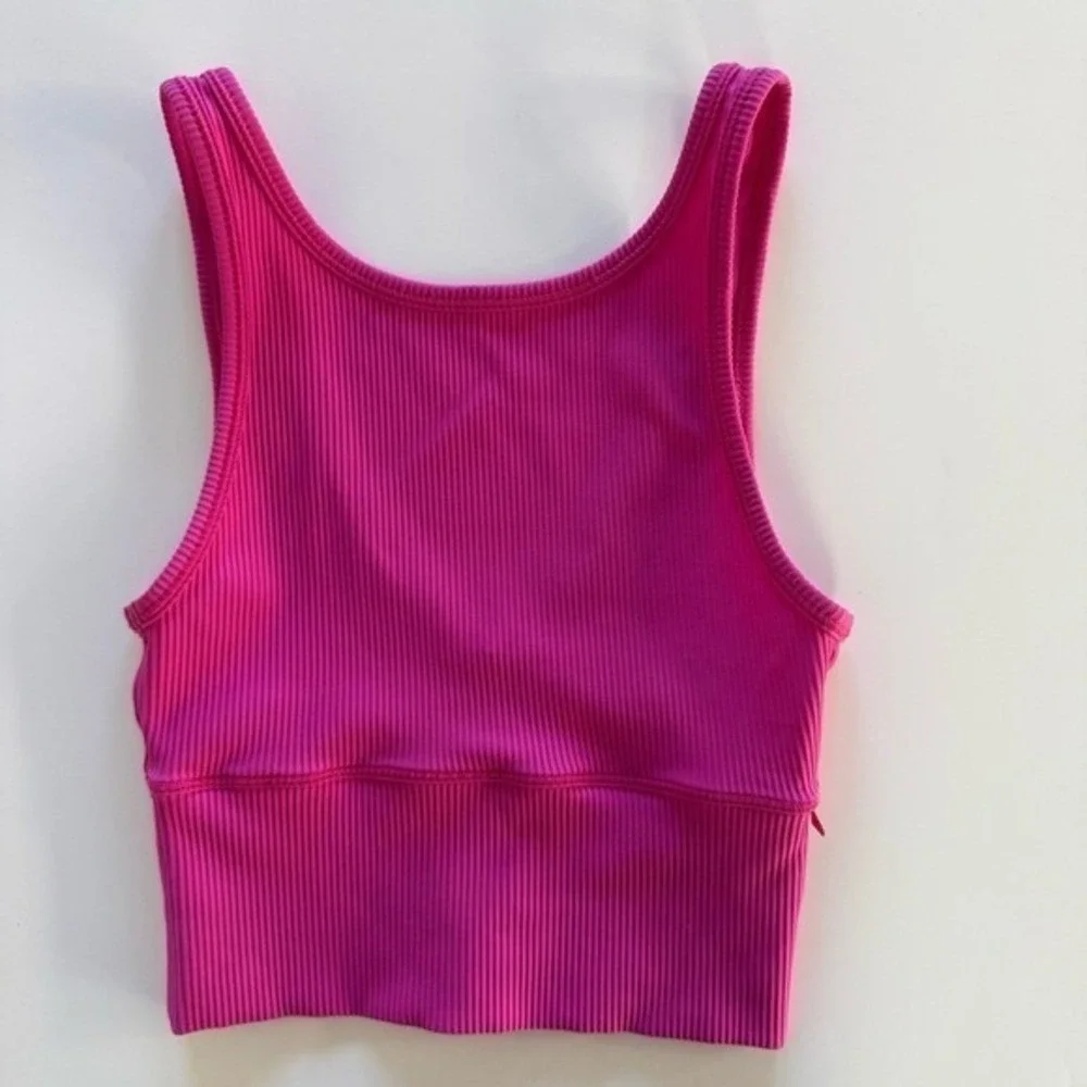 Lululemon Power Pivot Tank Top SIze XS Pink Cropped Reversible Yoga Pilates